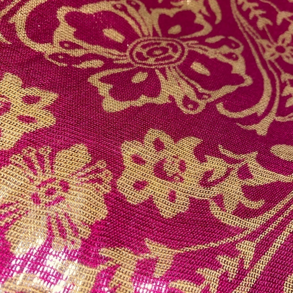 KARMA SCARF Shawl Wrap Fringe Paisley & Floral Pattern Pink and Beige
74” x 23” - Picture 9 of 9